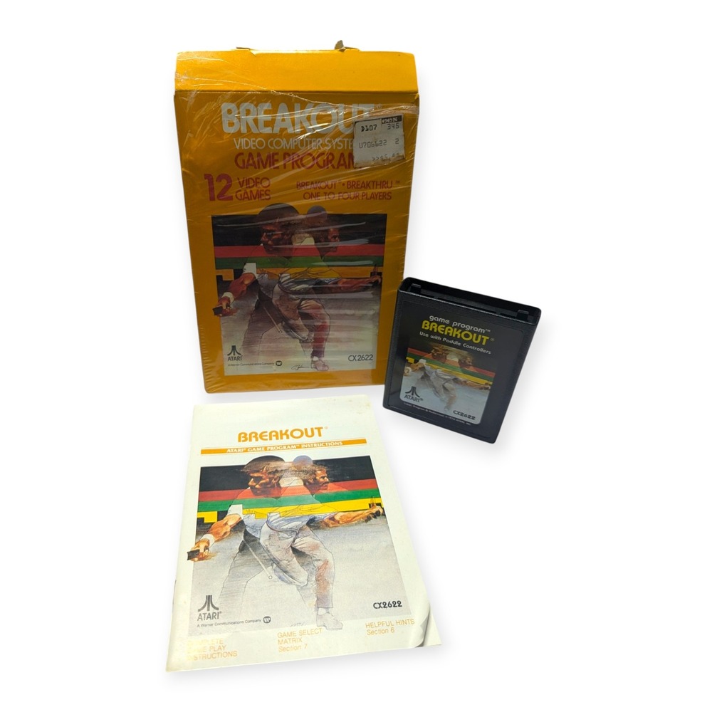 Atari 2600 Breakout Game Program CIB Cartridge Manual Box CX2622‎ Vintage 1978
